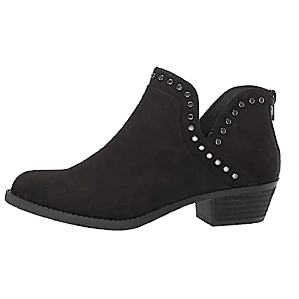 CARLOS SANTANA STUD DETAIL BLACK BOOTIES